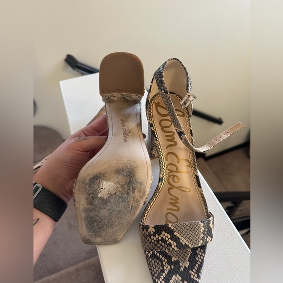 Sam Edelman Daniella Snakeskin block heel size 10 - Picture 5 of 9